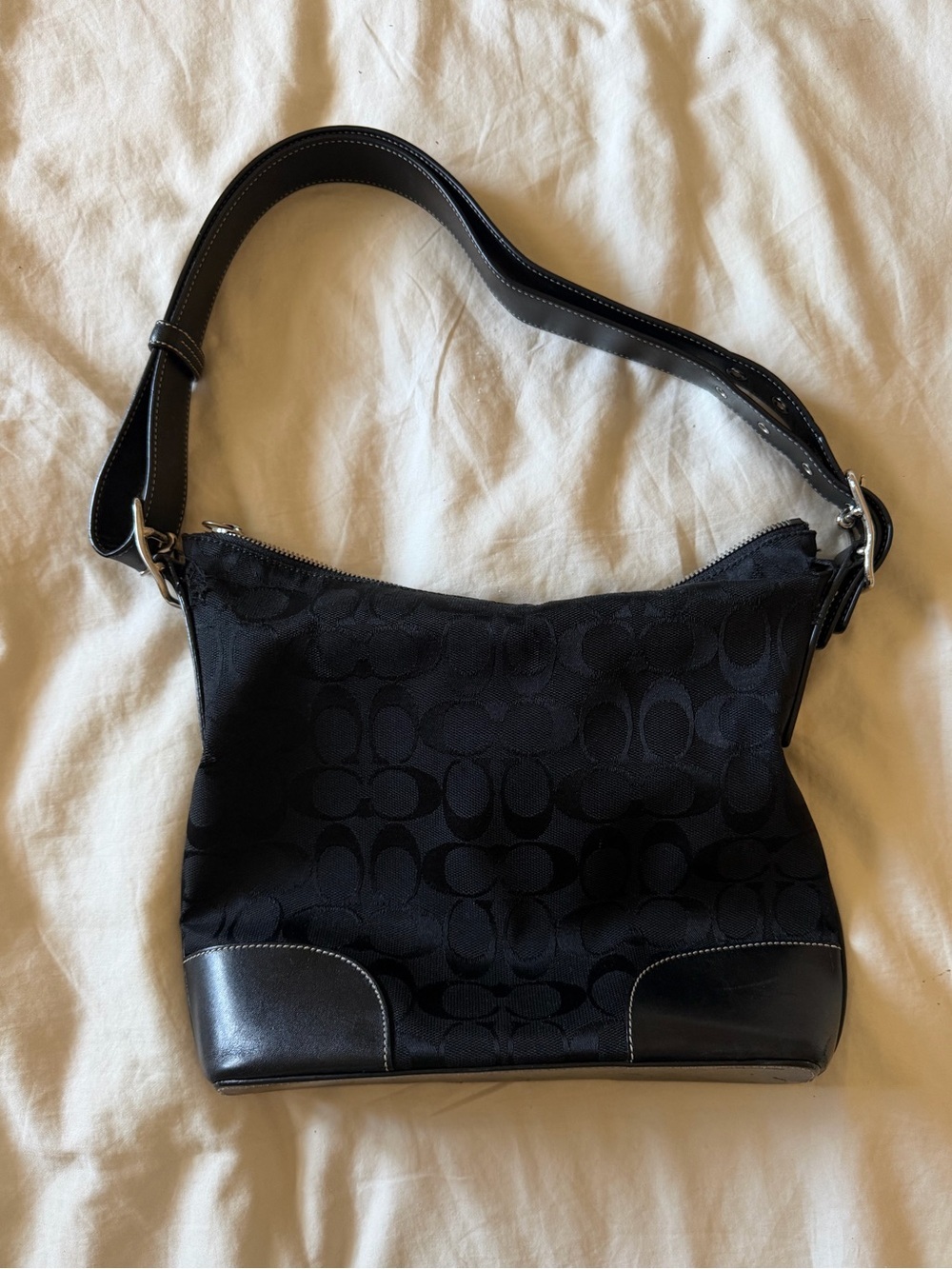 Coach Black Canvas Shoulder/Crossbody Bag